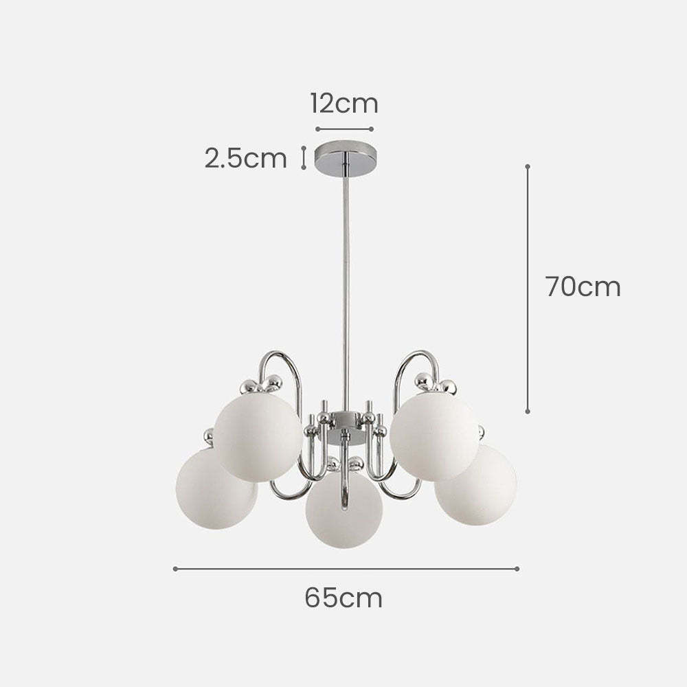 Classic Vintage White Glass Ball Rod Pendant Lights -Homdiy