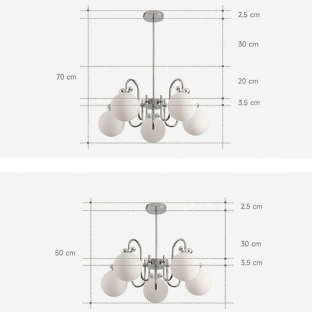 Classic Vintage White Glass Ball Rod Pendant Lights -Homdiy