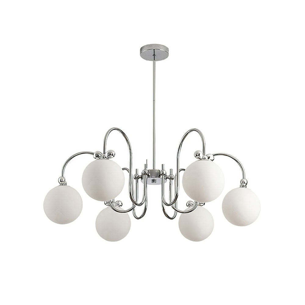 Classic Vintage White Glass Ball Rod Pendant Lights -Homdiy