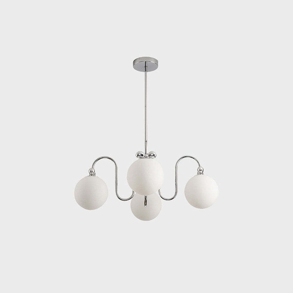 Classic Vintage White Glass Ball Rod Pendant Lights -Homdiy