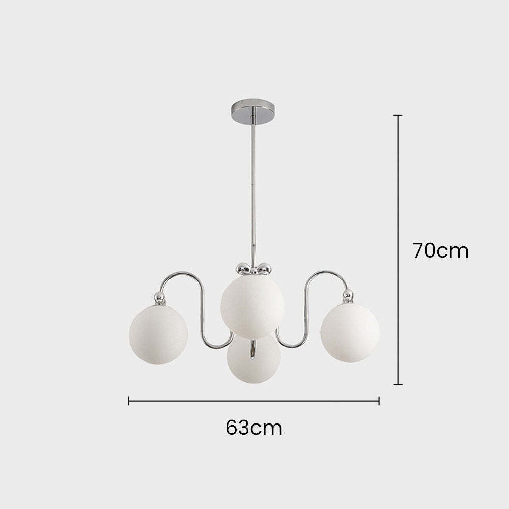 Classic Vintage White Glass Ball Rod Pendant Lights -Homdiy