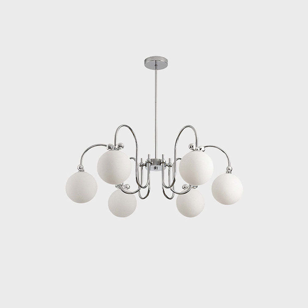 Classic Vintage White Glass Ball Rod Pendant Lights -Homdiy