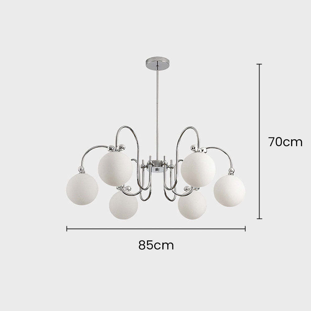 Classic Vintage White Glass Ball Rod Pendant Lights -Homdiy