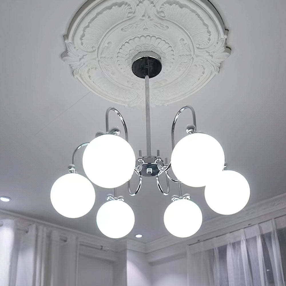 Classic Vintage White Glass Ball Rod Pendant Lights -Homdiy