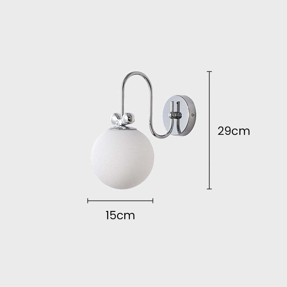 Nordic Rotatable White Glass Wall Light -Homdiy