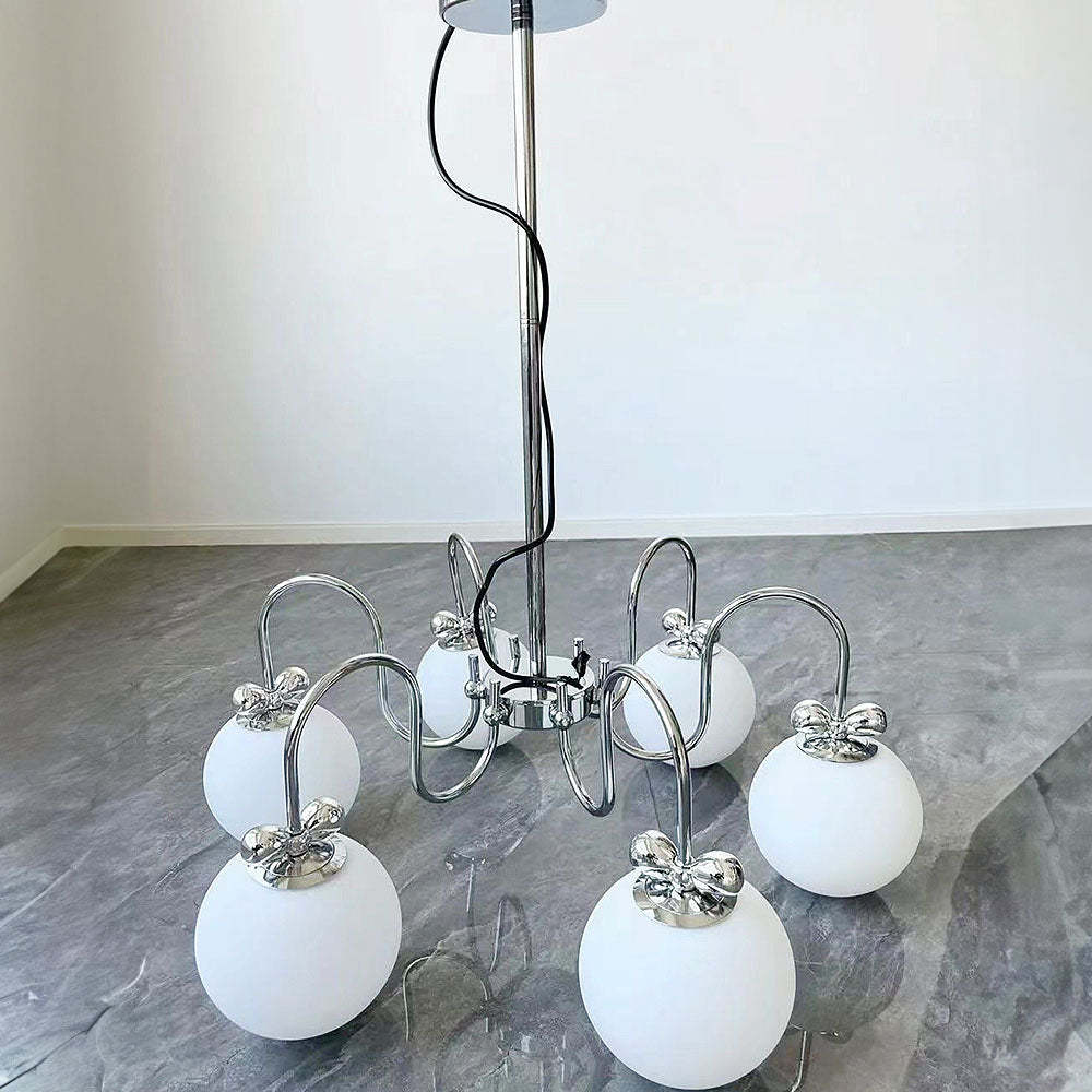 Classic Vintage White Glass Ball Rod Pendant Lights -Homdiy