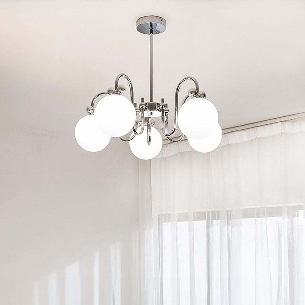Classic Vintage White Glass Ball Rod Pendant Lights -Homdiy