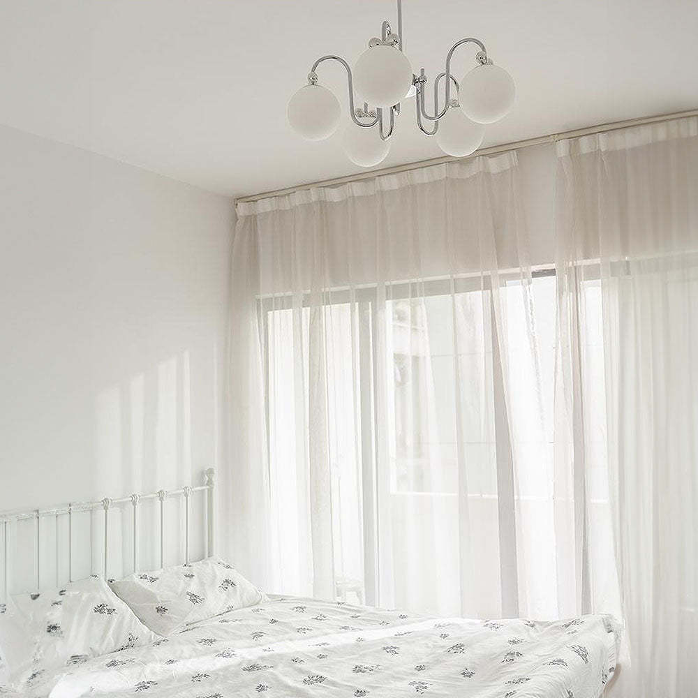 Classic Vintage White Glass Ball Rod Pendant Lights -Homdiy