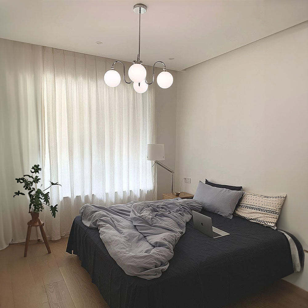 Classic Vintage White Glass Ball Rod Pendant Lights -Homdiy