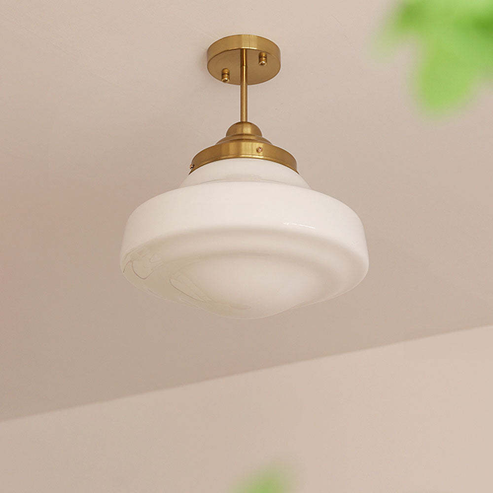 Scandinavian White Glass Ceiling Lamp -Homdiy