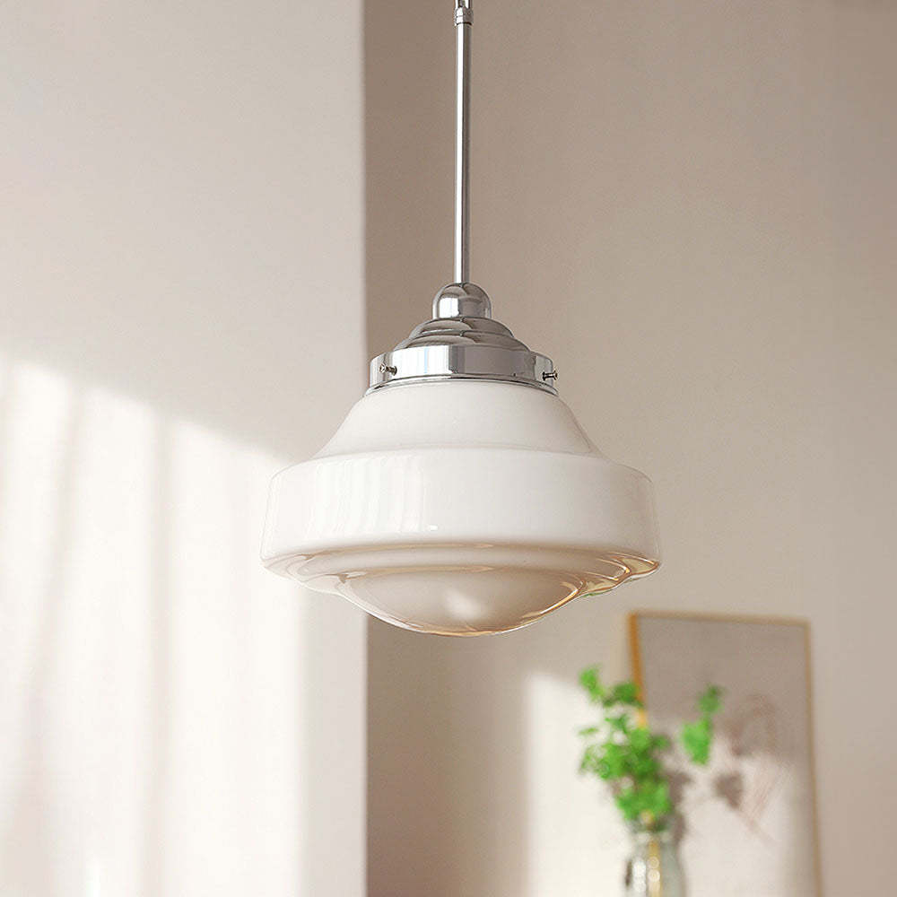 Retro Mid-Century White Glass Pendant Lights -Homdiy