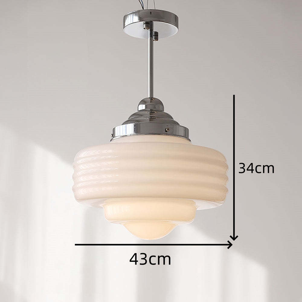 Vintage Multi Layers White Glass Ceiling Light -Homdiy