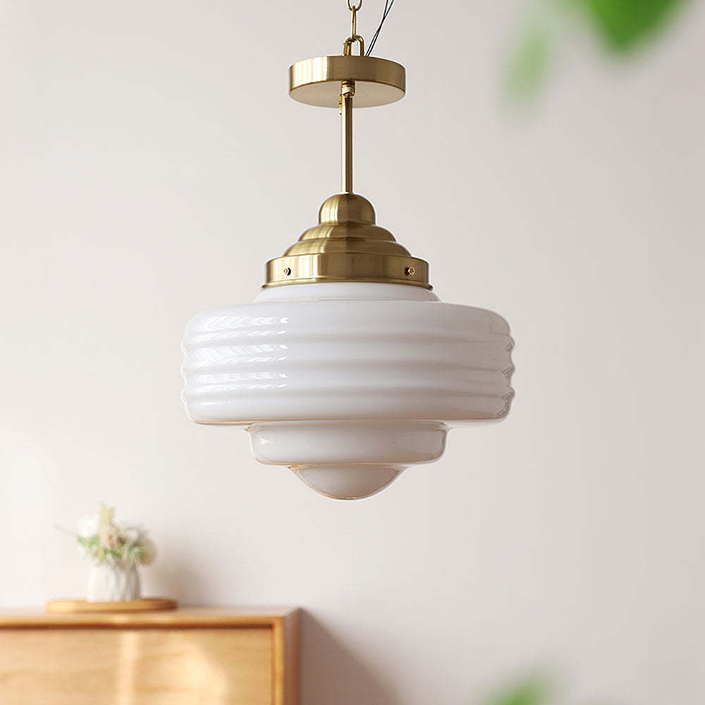 Vintage Multi Layers White Glass Ceiling Light -Homdiy