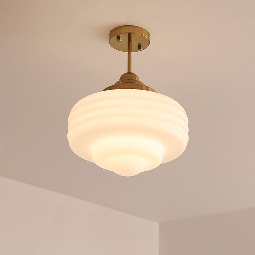 Vintage Multi Layers White Glass Ceiling Light -Homdiy