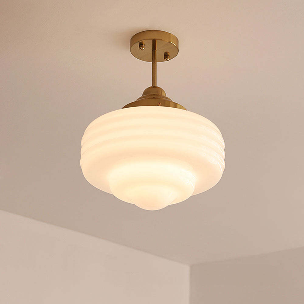 Vintage Multi Layers White Glass Ceiling Light -Homdiy