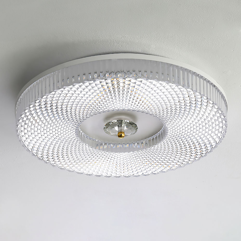 Modern Round LED Bedroom Flush Mount Ceiling Light-Homdiy