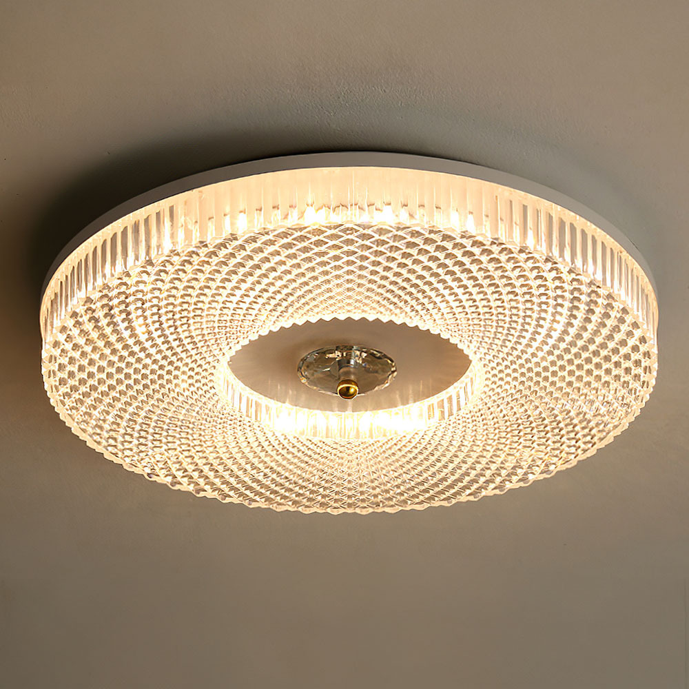 Modern Round LED Bedroom Flush Mount Ceiling Light-Homdiy