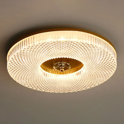 Modern Round LED Bedroom Flush Mount Ceiling Light-Homdiy