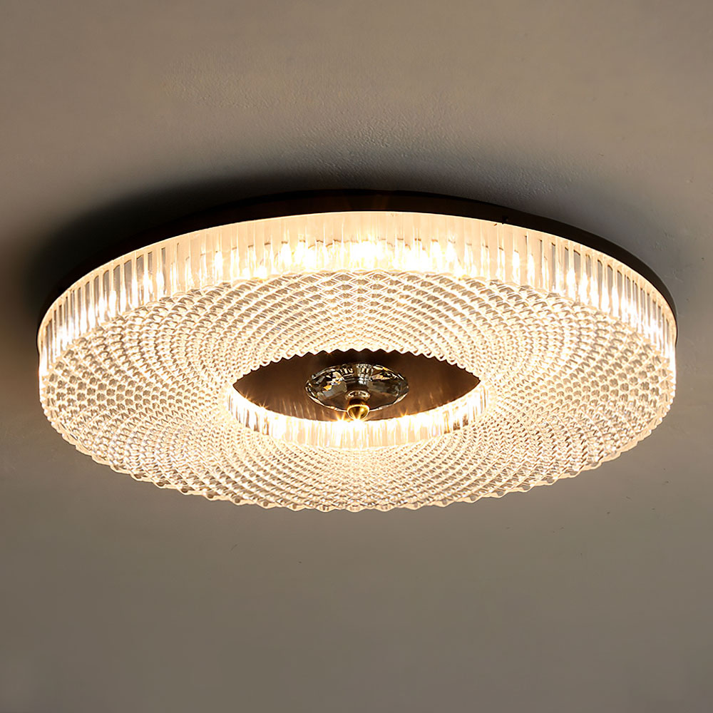 Modern Round LED Bedroom Flush Mount Ceiling Light-Homdiy