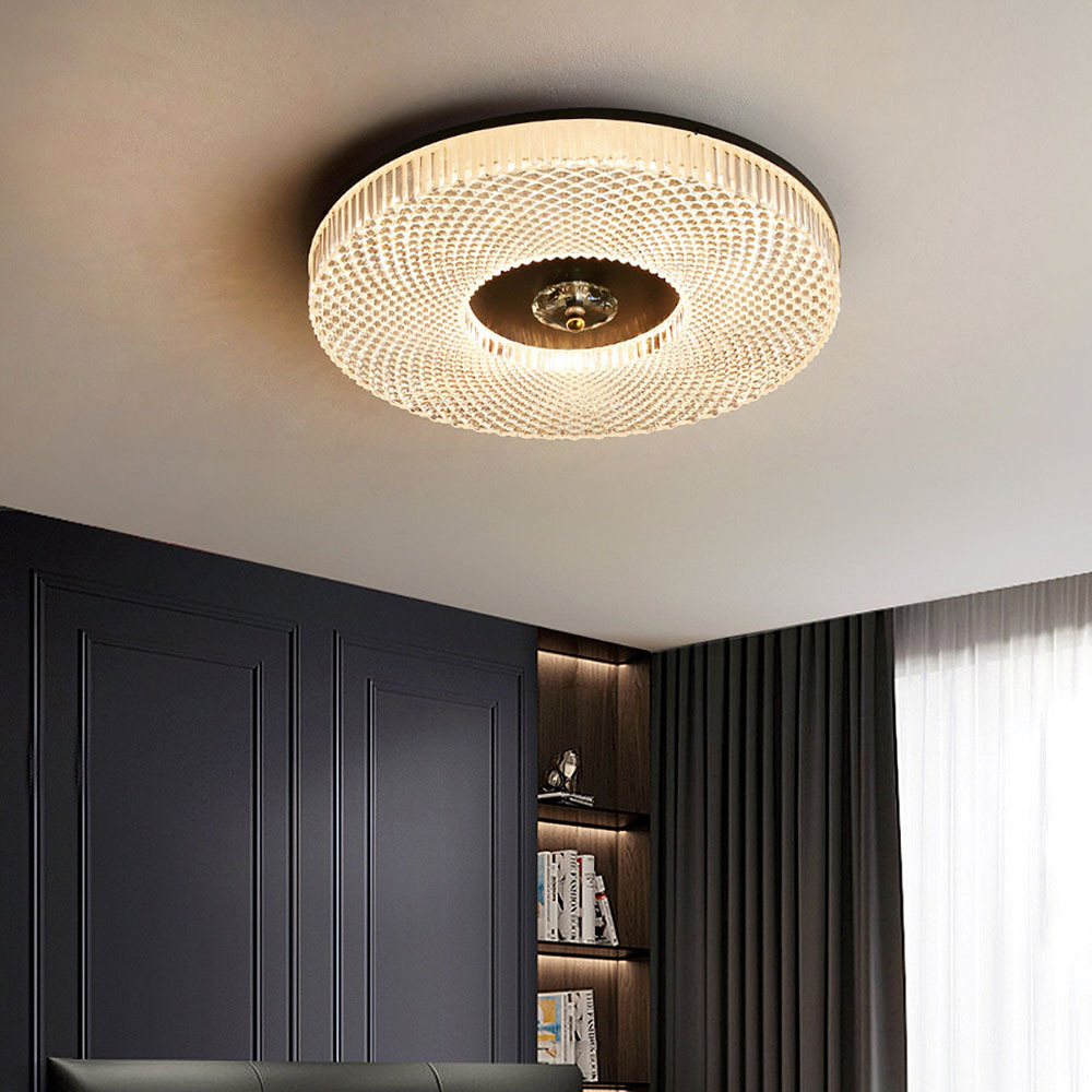 Modern Round LED Bedroom Flush Mount Ceiling Light-Homdiy