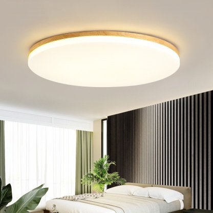 Round Wood Acrylic LED Bedroom Ceiling Lights