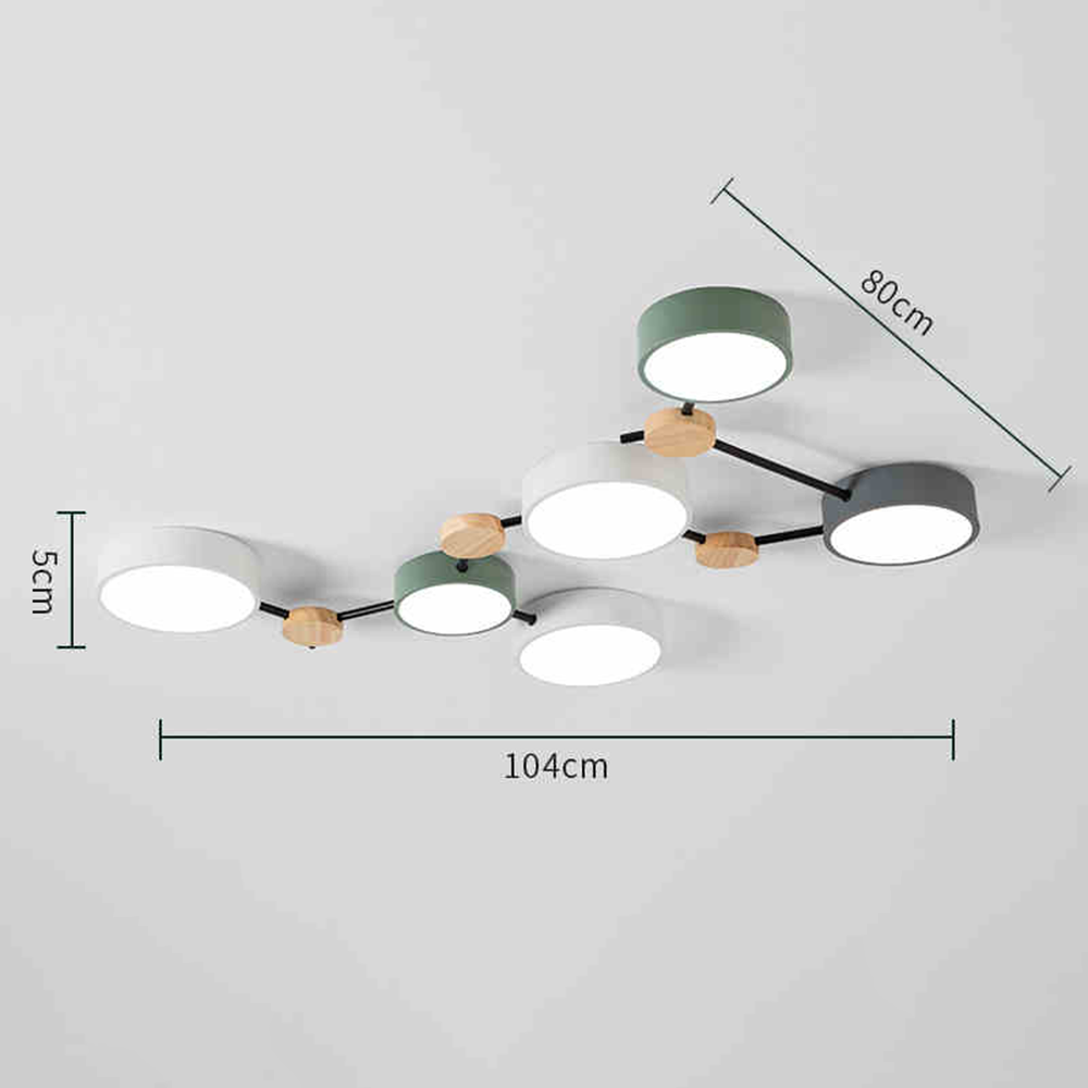 Modern Branch Multi-Head Iron LED Ceiling Light for Bedroom