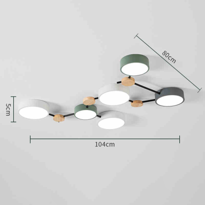 Modern Branch Multi-Head Iron LED Ceiling Light for Bedroom