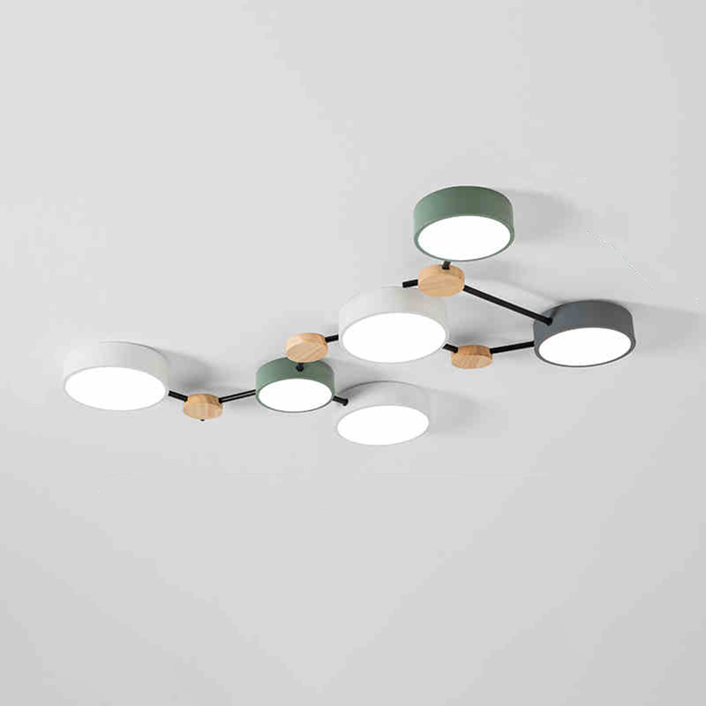 Modern Branch Multi-Head Iron LED Ceiling Light for Bedroom