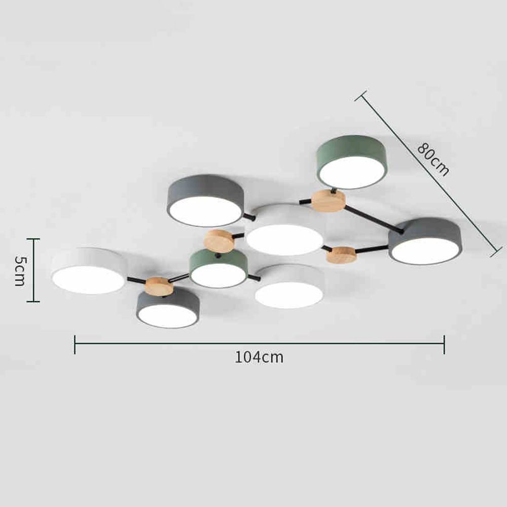 Modern Branch Multi-Head Iron LED Ceiling Light for Bedroom