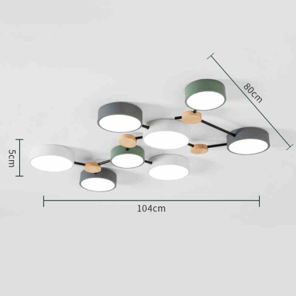 Modern Branch Multi-Head Iron LED Ceiling Light for Bedroom