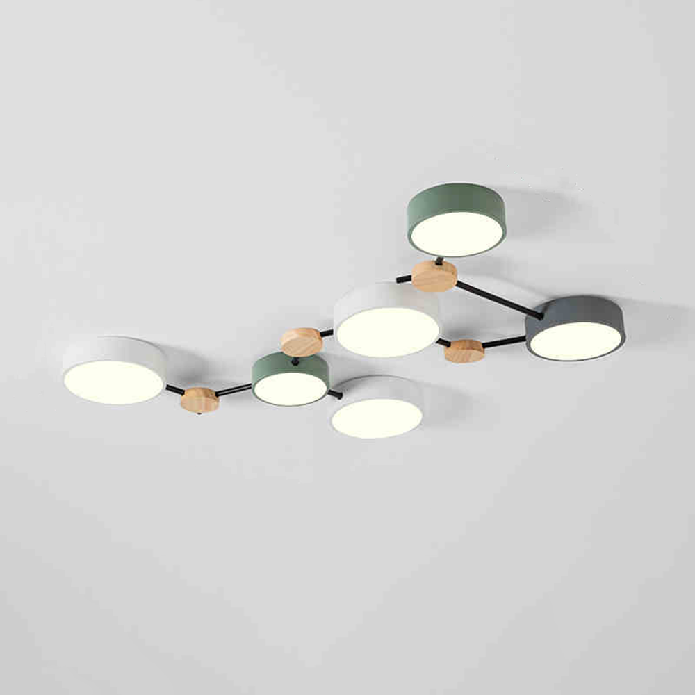 Modern Branch Multi-Head Iron LED Ceiling Light for Bedroom