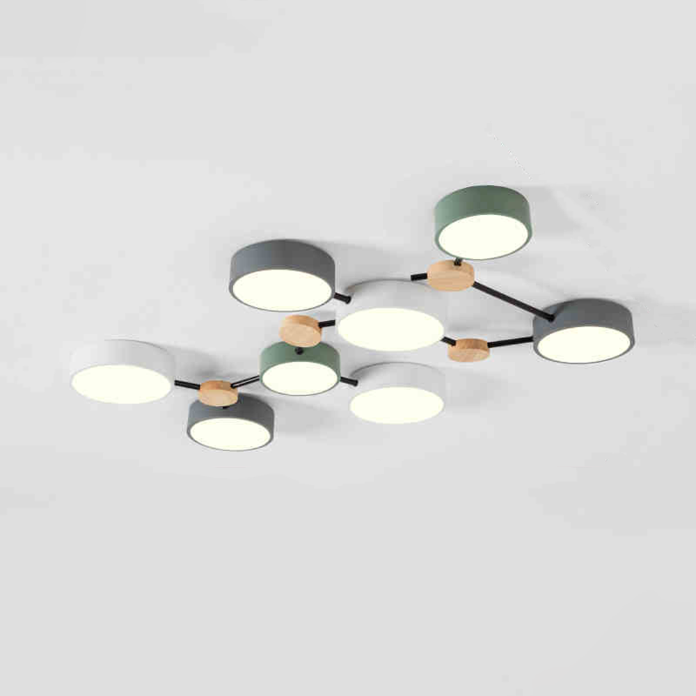 Modern Branch Multi-Head Iron LED Ceiling Light for Bedroom