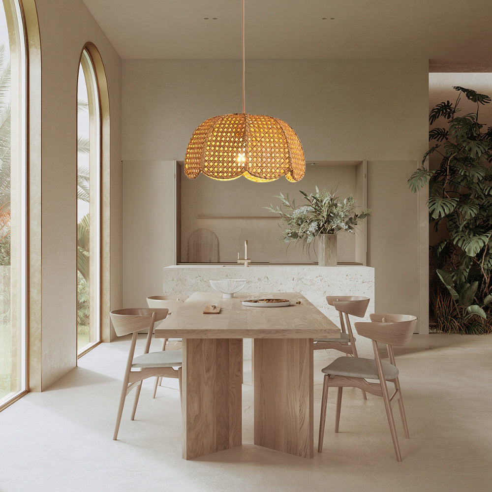 Homdiy Pendant Light Japanese Bamboo Wicker Handmade Pendant Light