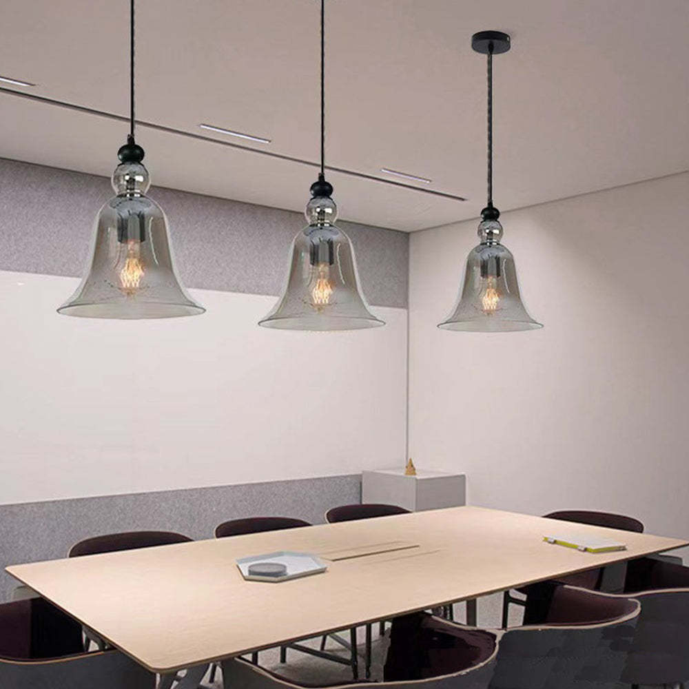 Industrial Style Bell Shape Glass Pendant Light -Homdiy