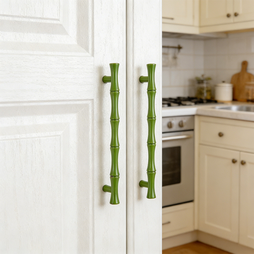 Decorative Bamboo Zinc Alloy Cabinet Handles