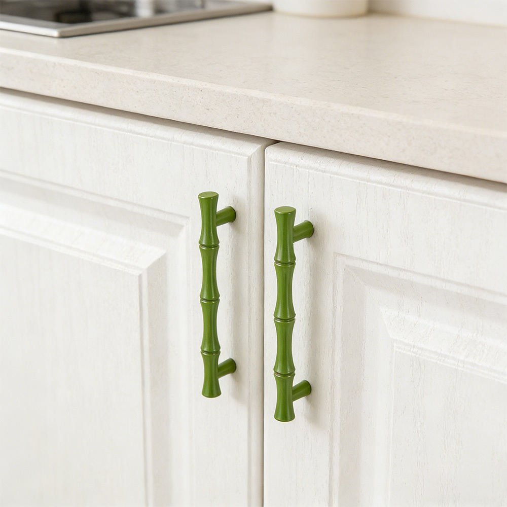 Decorative Bamboo Zinc Alloy Cabinet Handles