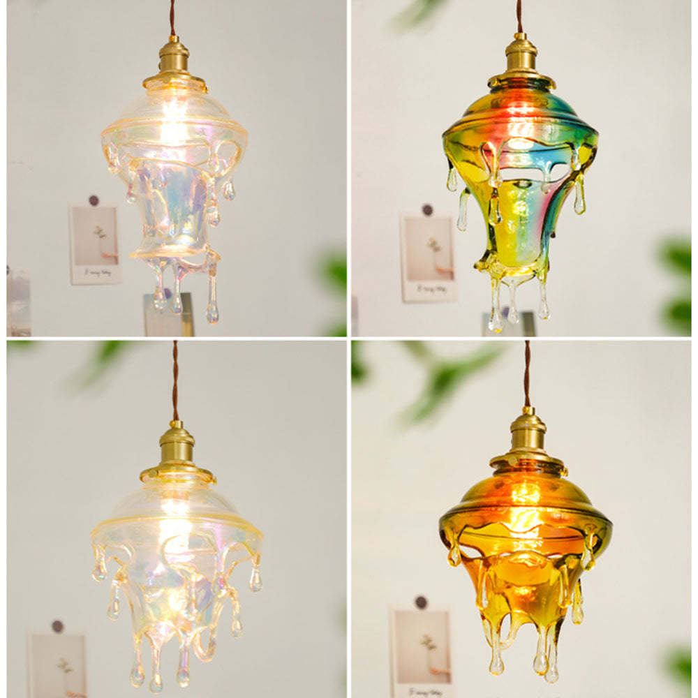 Vintage Colorful Water Drop Pendant Light -Homdiy