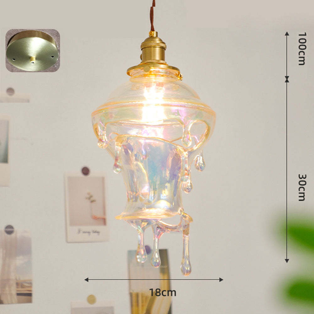 Vintage Colorful Water Drop Pendant Light -Homdiy