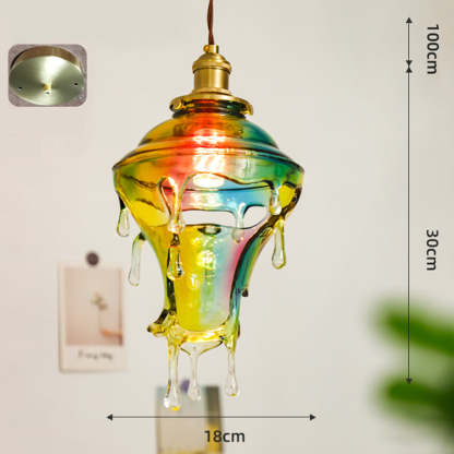 Vintage Colorful Water Drop Pendant Light -Homdiy