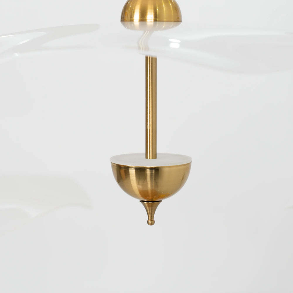 Gold Metal Acrylic Lotus Double Biscuit Pendant Light -Homdiy