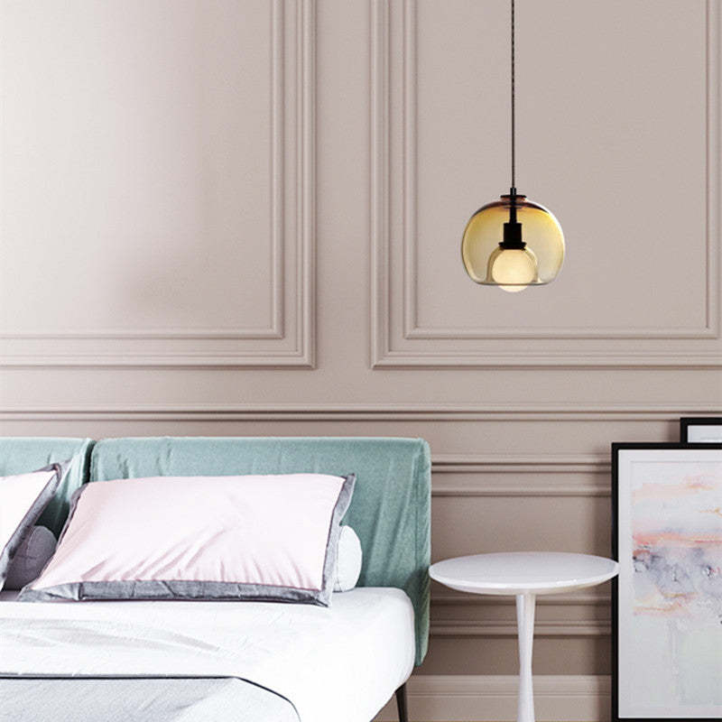 Handblown Glass Orb Pendant Light -Homdiy