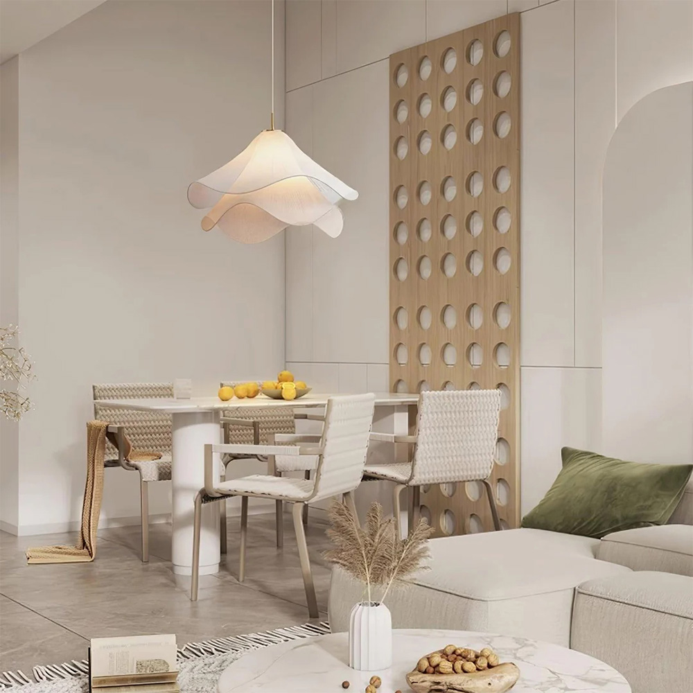 French Romantic Modern Minimalist Cream Pendant Light
