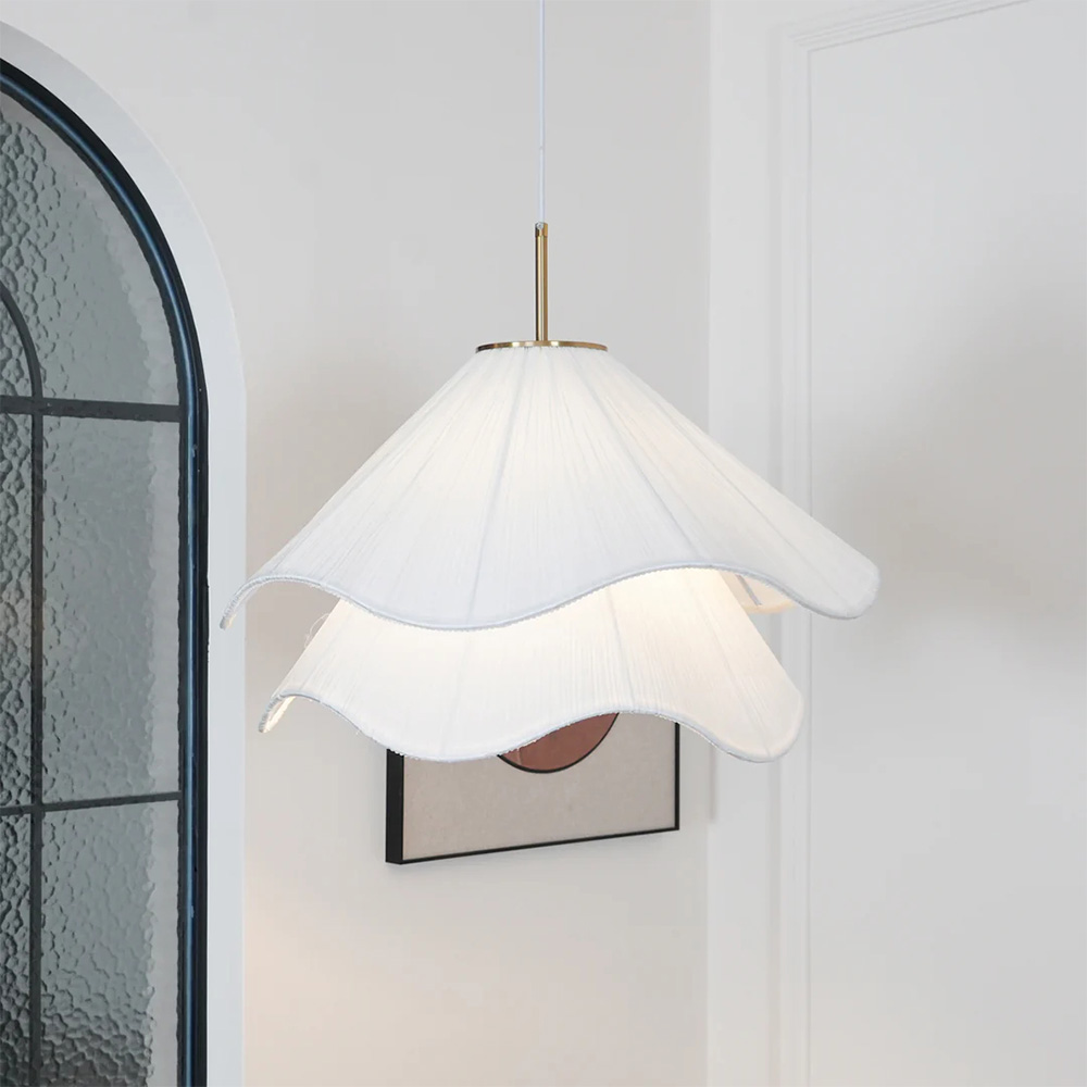 French Romantic Modern Minimalist Cream Pendant Light