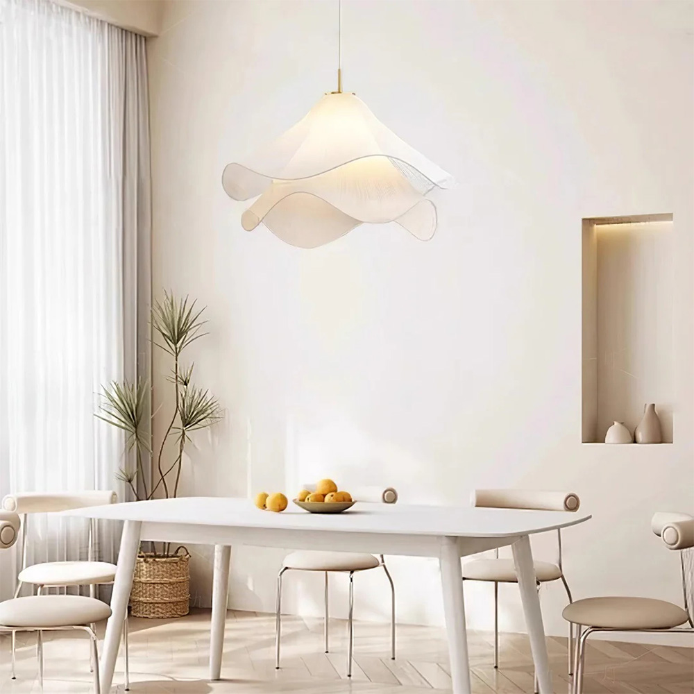 French Romantic Modern Minimalist Cream Pendant Light