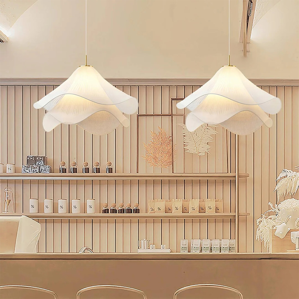 French Romantic Modern Minimalist Cream Pendant Light