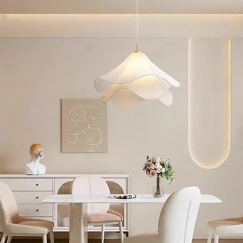 French Romantic Modern Minimalist Cream Pendant Light