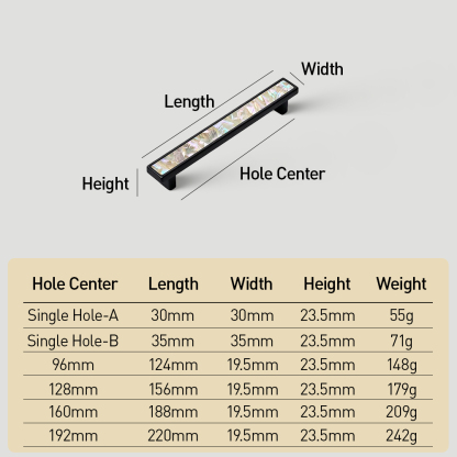 European Luxury Natural White Shell Brass Drawer Pulls