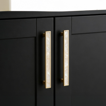 European Luxury Natural White Shell Brass Drawer Pulls