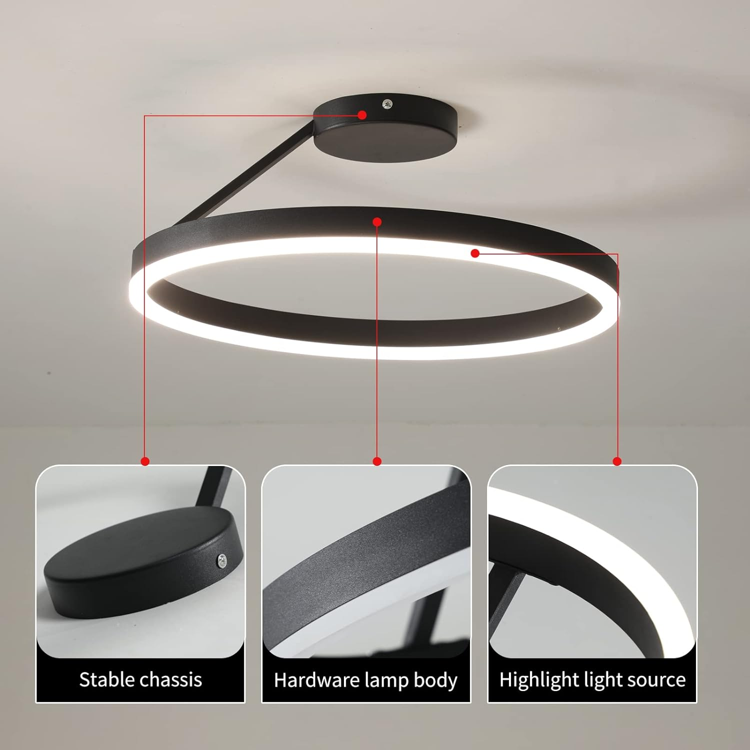 Circle Minimalist Metal LED Living Room Ceiling Light