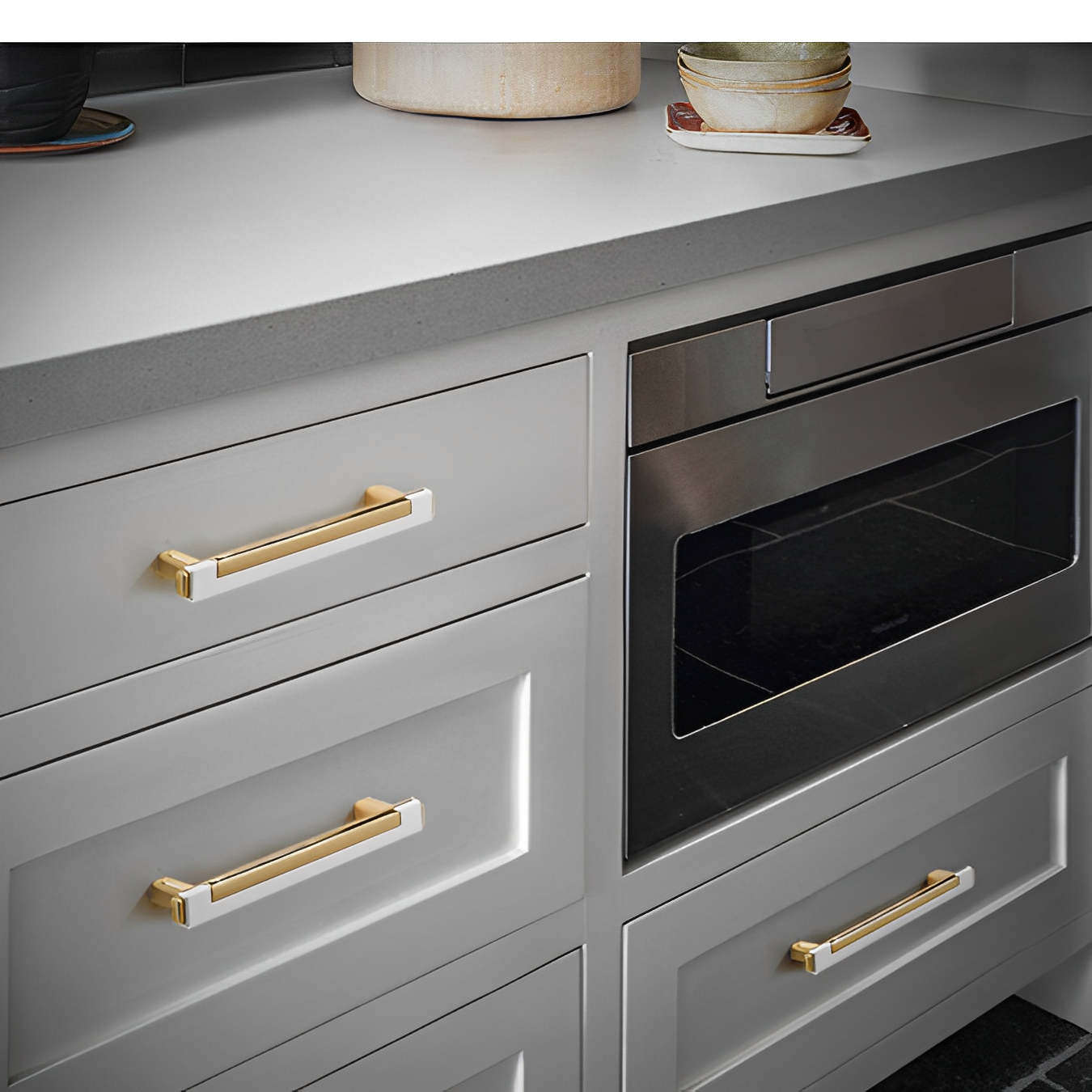 Zinc Alloy Modern Gold Black Chrome Kitchen Handles